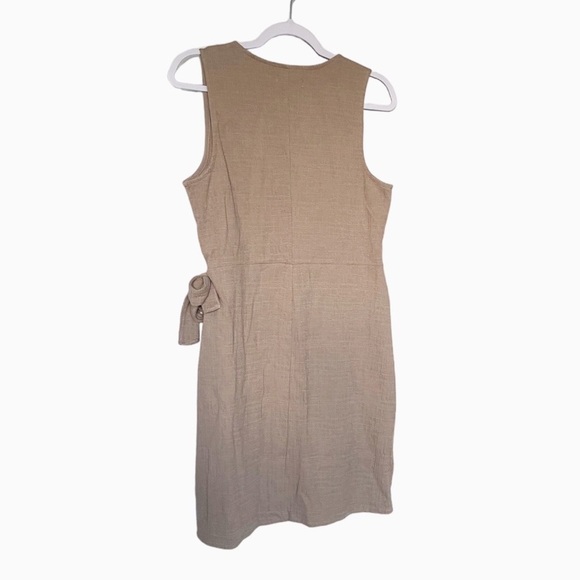 Madewell Texture & Thread Crosshatch Side-Tie Mini Dress Neutral Summer Medium - Picture 7 of 10